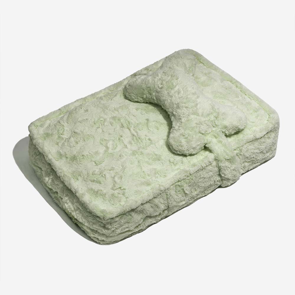 Warming Fluffy Bone Cloud Shape Calming Dog Bed - FUNNYFUZZY