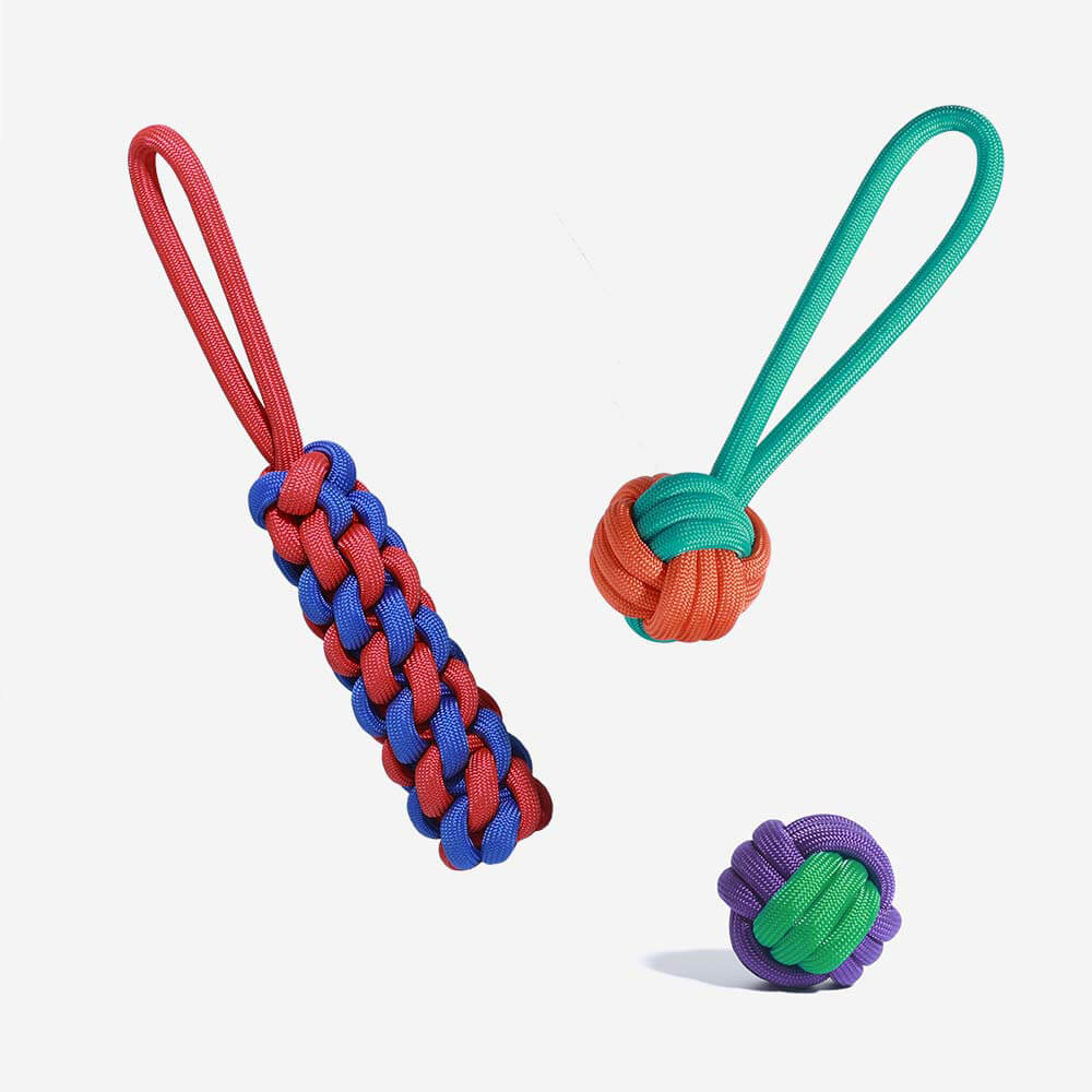 Knots Rope Dog Toy Set - Color Clash - FUNNYFUZZY
