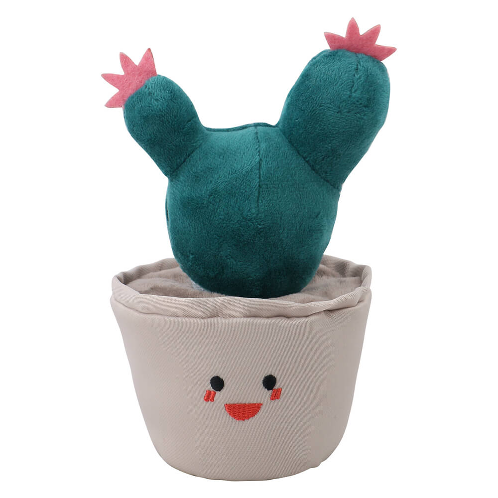 Juguete interactivo con alimentador lento para perros, juguete de peluche de Cactus, chillón