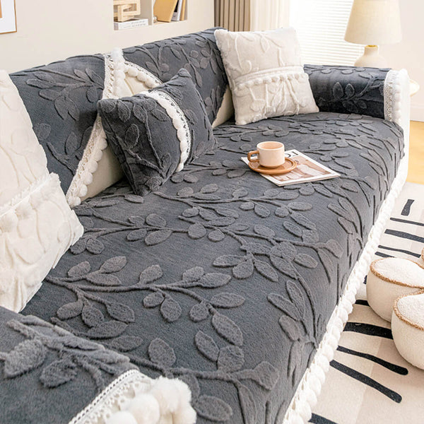 Branch Jacquard Elegante copertina di divani non slip di peluche decorative