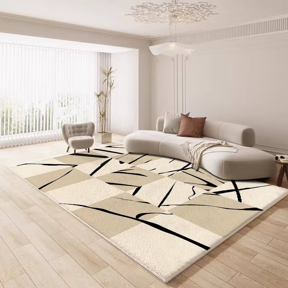 Creamy Style Contemporary Cashmere Rug