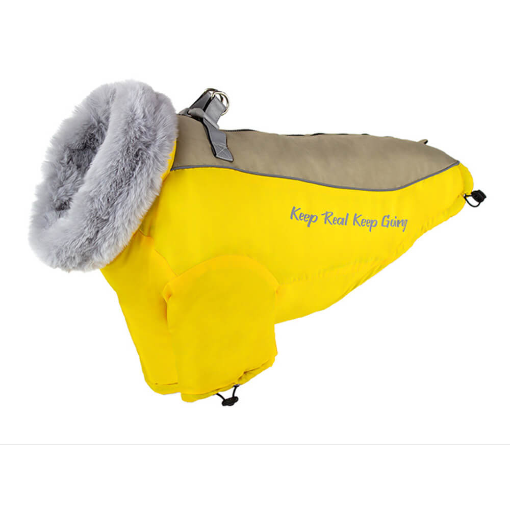 Waterproof Winter Dog Coat with Fur Collar - Ultimate Warmth and Style