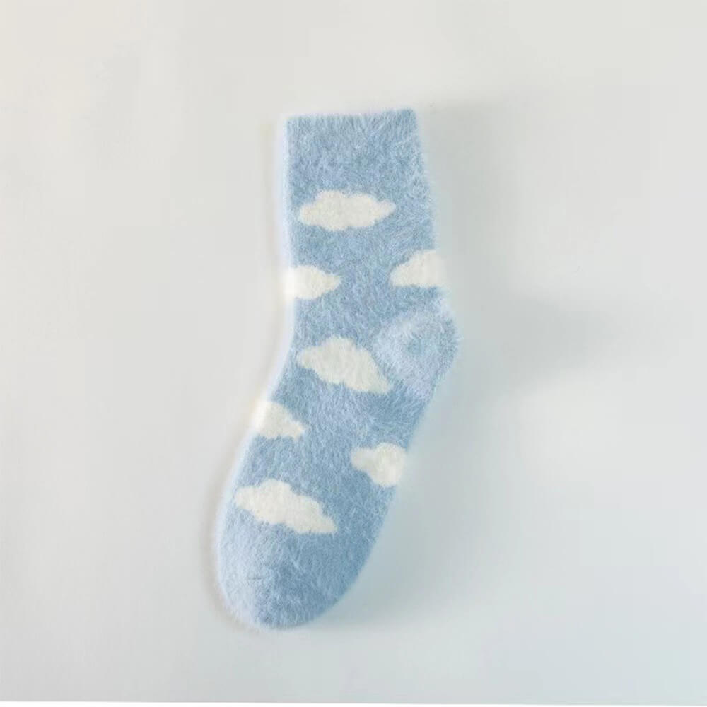 Sky Cloud Warm Turtleneck Dog Sweater Matching Socks For Dogs And Owners