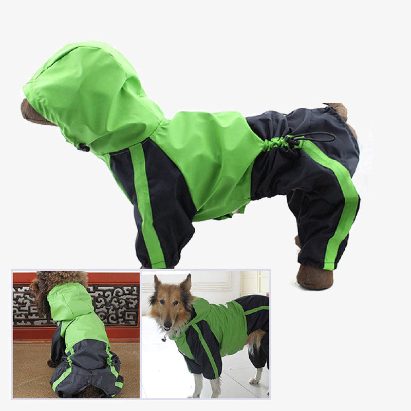 Wasserdichter Hunde-Regenmantel aus Oxford-Gewebe mit Beinen und Kapuze