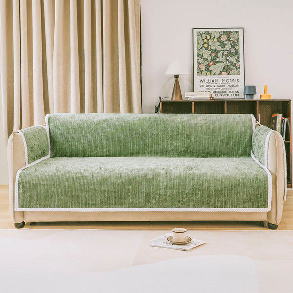 Protector de muebles de alfombra de mascotas a rayas a rayas de toda la temporada con cubierta del sofá del reposabrazos: manténgase quieto