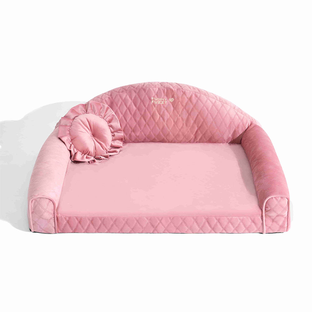 Pinky Cozy Bolster Dog Sofa Bed -  Princess Lord