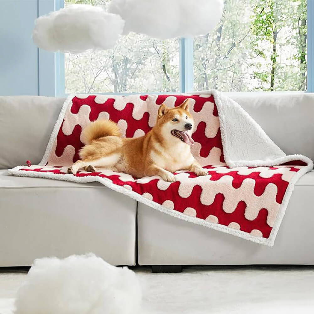 Cloud Flocked Waterproof Multi-Functional Sherpa Dog Blanket