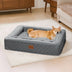 Warm Plush & Faux Leather Wraparound Orthopedic Dog Bolster Bed
