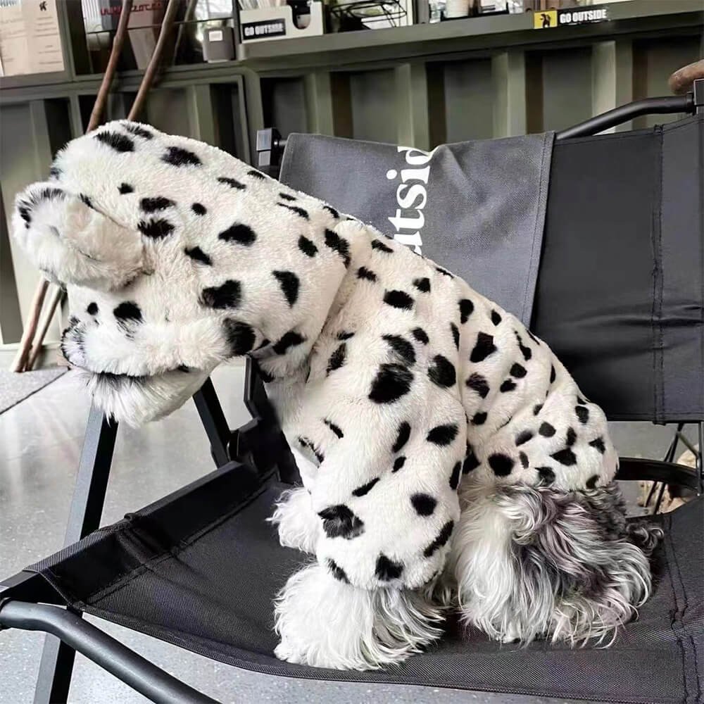 Sweat à capuche pour chien imprimé dalmatien - Vêtements d'hiver confortables et adorables