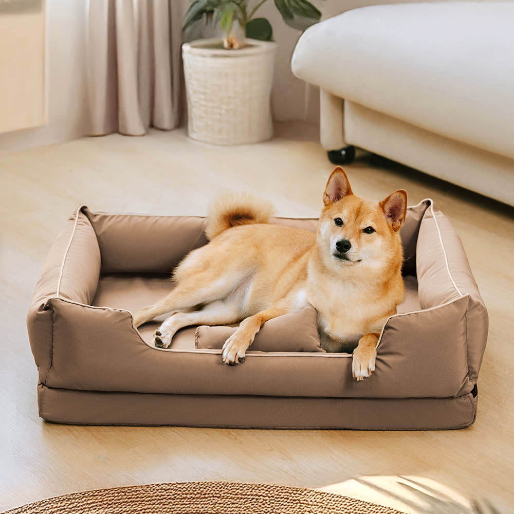 Cama de perros lavable antideslizante impermeable de estilo nórdico con almohada con almohada
