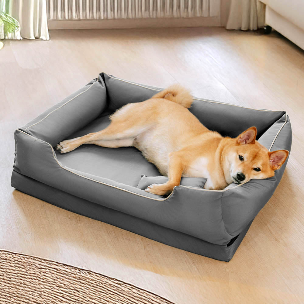Cama de perros lavable antideslizante impermeable de estilo nórdico con almohada con almohada