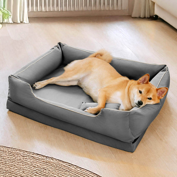 Cama de perros lavable antideslizante impermeable de estilo nórdico con almohada con almohada