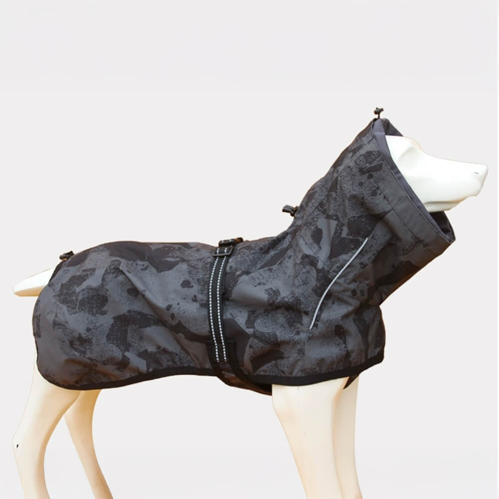 Camouflage Adjustable Turtleneck Waterproof Windproof Dog Raincoat