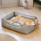 Luxury Faux Leather Waterproof Removable Dog Sofa Bed