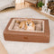 Warm Plush & Faux Leather Wraparound Orthopedic Dog Bolster Bed