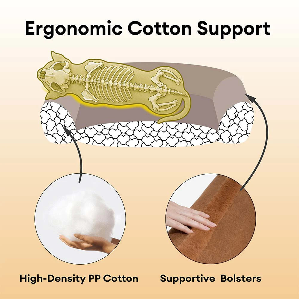 Cama de perro de sofá de gran y acogedora y acogedora