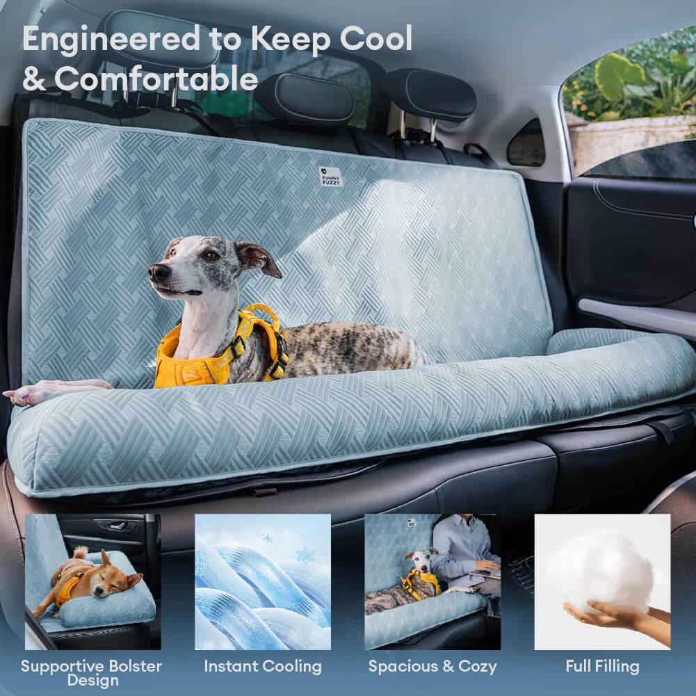 Bolstia de viaje de enfriamiento Seguridad asiento trasero Bed de asiento para perros grande - Rover con frío