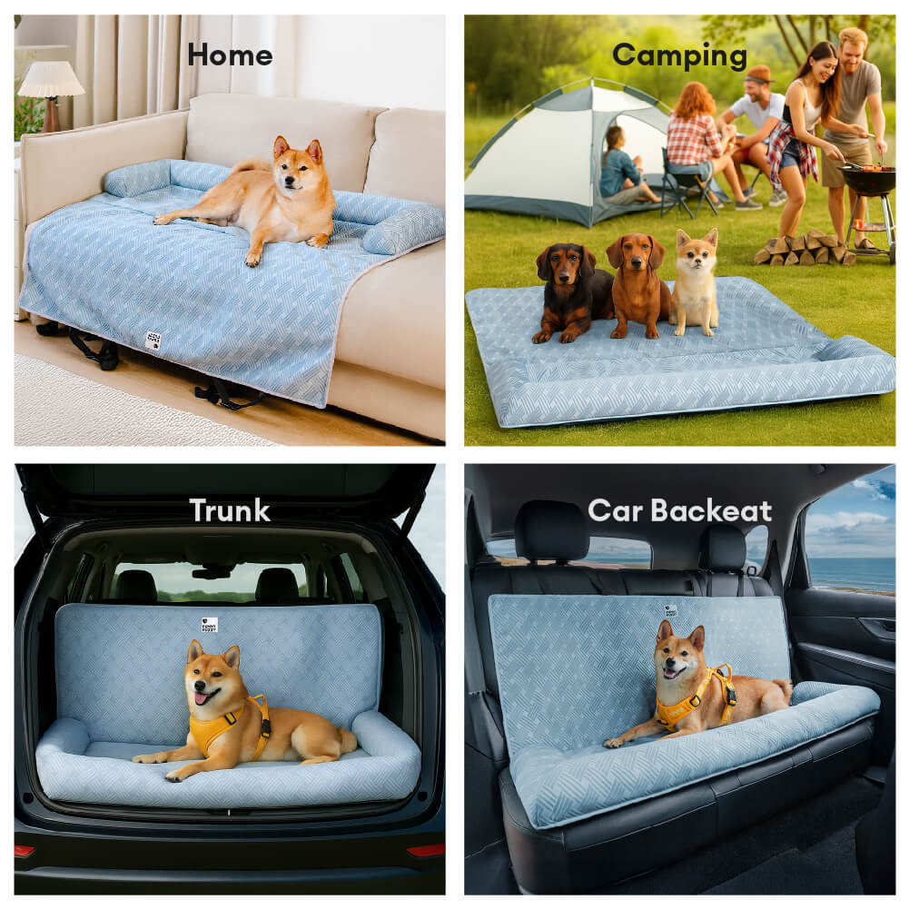 Bolstia de viaje de enfriamiento Seguridad asiento trasero Bed de asiento para perros grande - Rover con frío