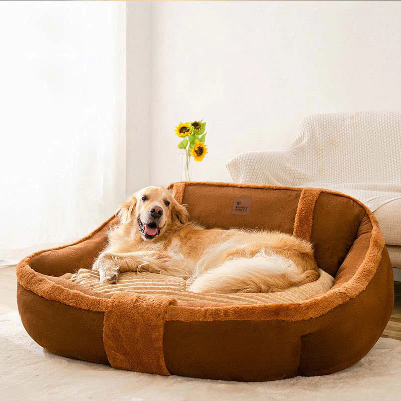 Cama de perro de sofá de gran y acogedora y acogedora