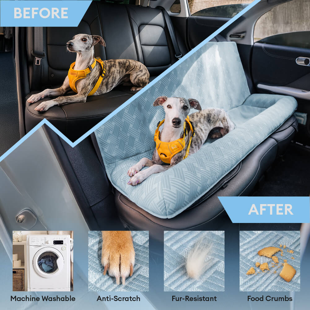 Bolstia de viaje de enfriamiento Seguridad asiento trasero Bed de asiento para perros grande - Rover con frío