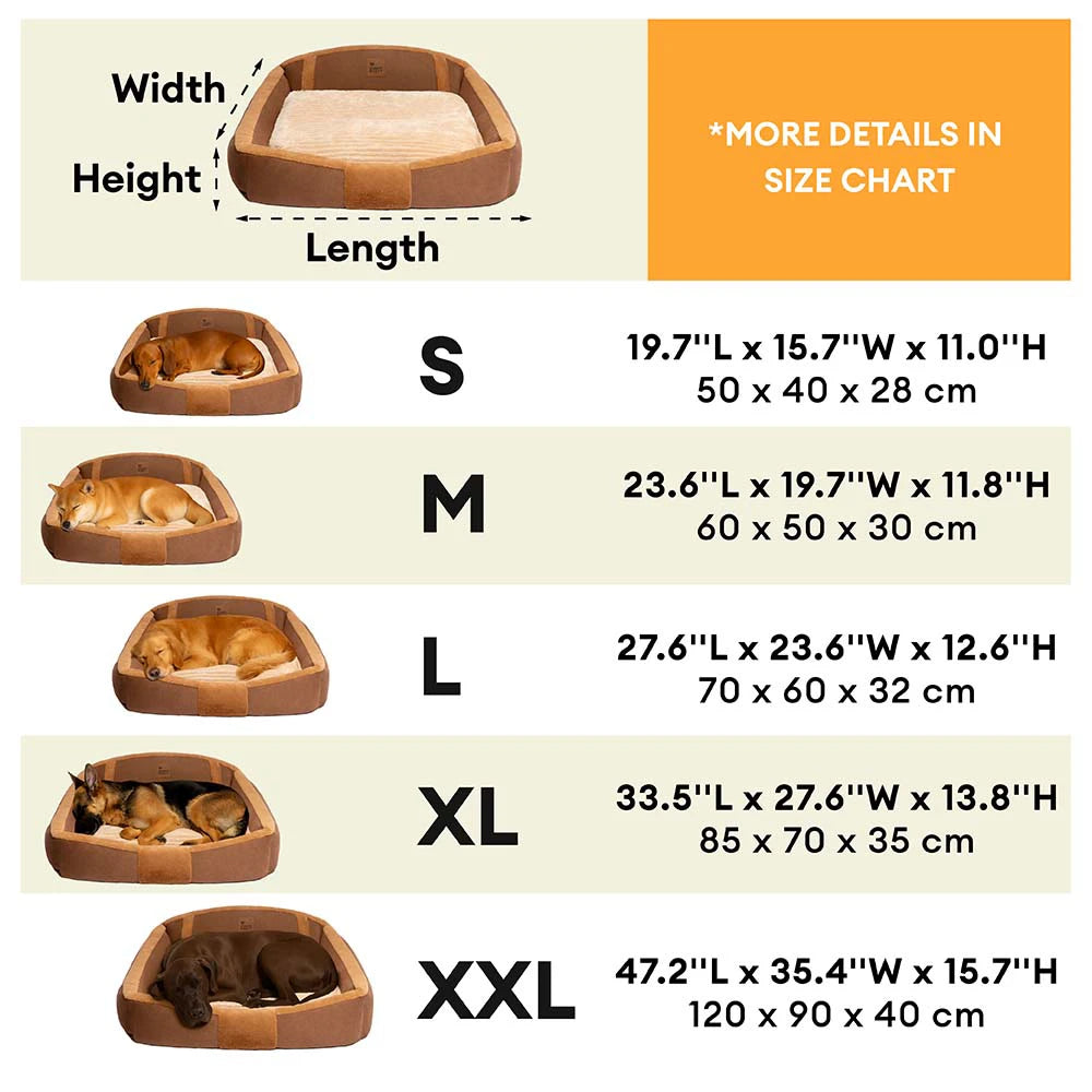 Cama de perro de sofá de gran y acogedora y acogedora