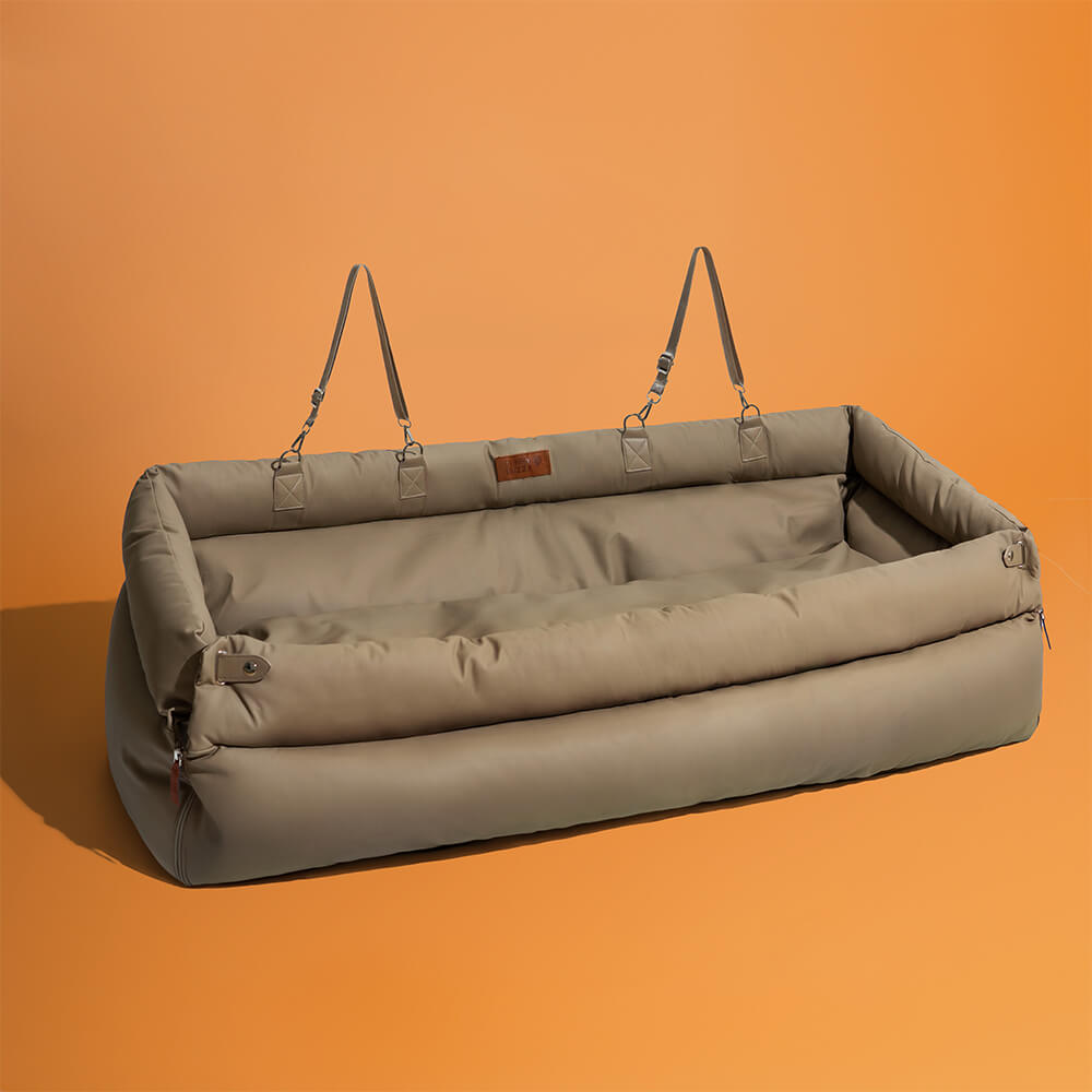 Cama elevadora para asiento de coche para perros de piel sintética de lujo - Urban Voyager