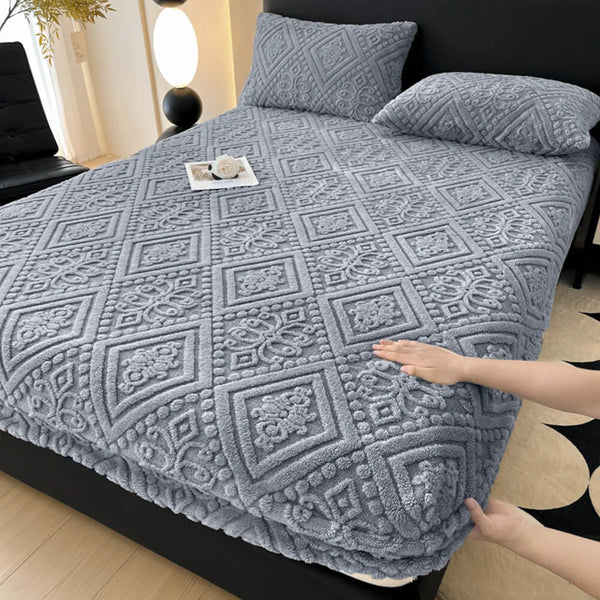 Cubierta de colchón de lámina de terciopelo tibio estilo barroco