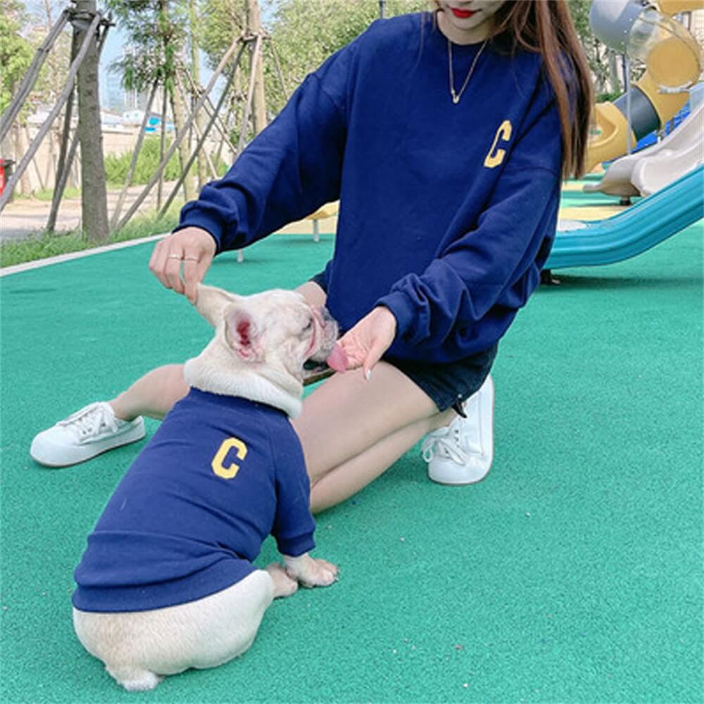 Ropa para mascotas Perro Estilo familiar Sudadera bordada con letras