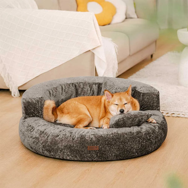 Luxe Diamond Velvet extraíble cama ortopédica para perros con almohada - Dreamnest
