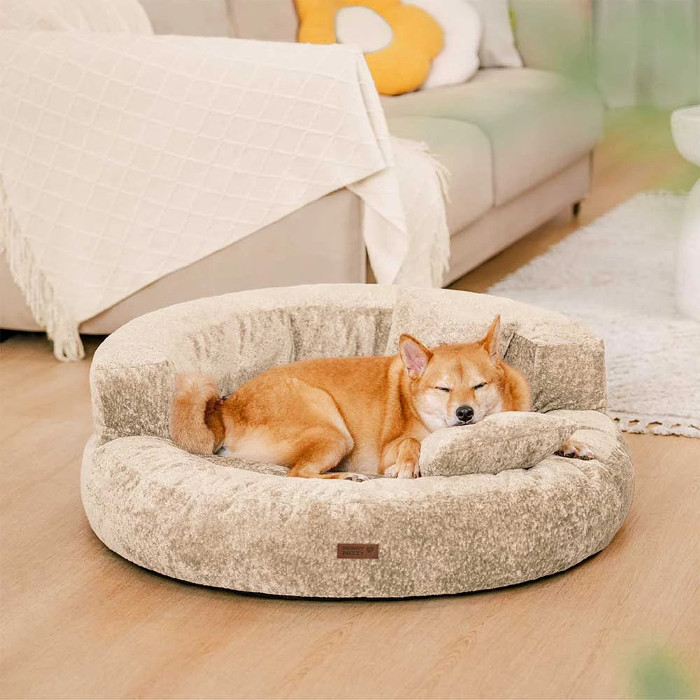 Luxe Diamond Velvet extraíble cama ortopédica para perros con almohada - Dreamnest