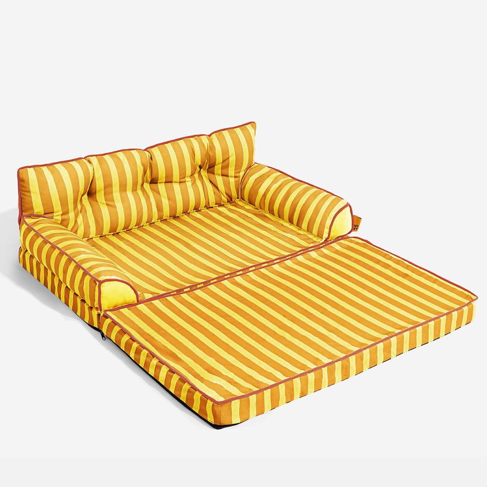 Stripe Waterproof Foldable Dog Sofa Bed - Sunny Siesta