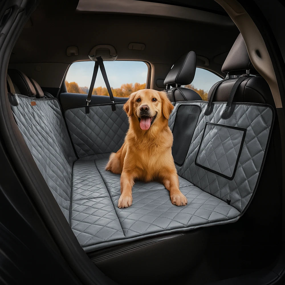 Cubierta de asiento de auto para hamacas para perros de cuero de cuero de piel sintética - Propsector de paseos