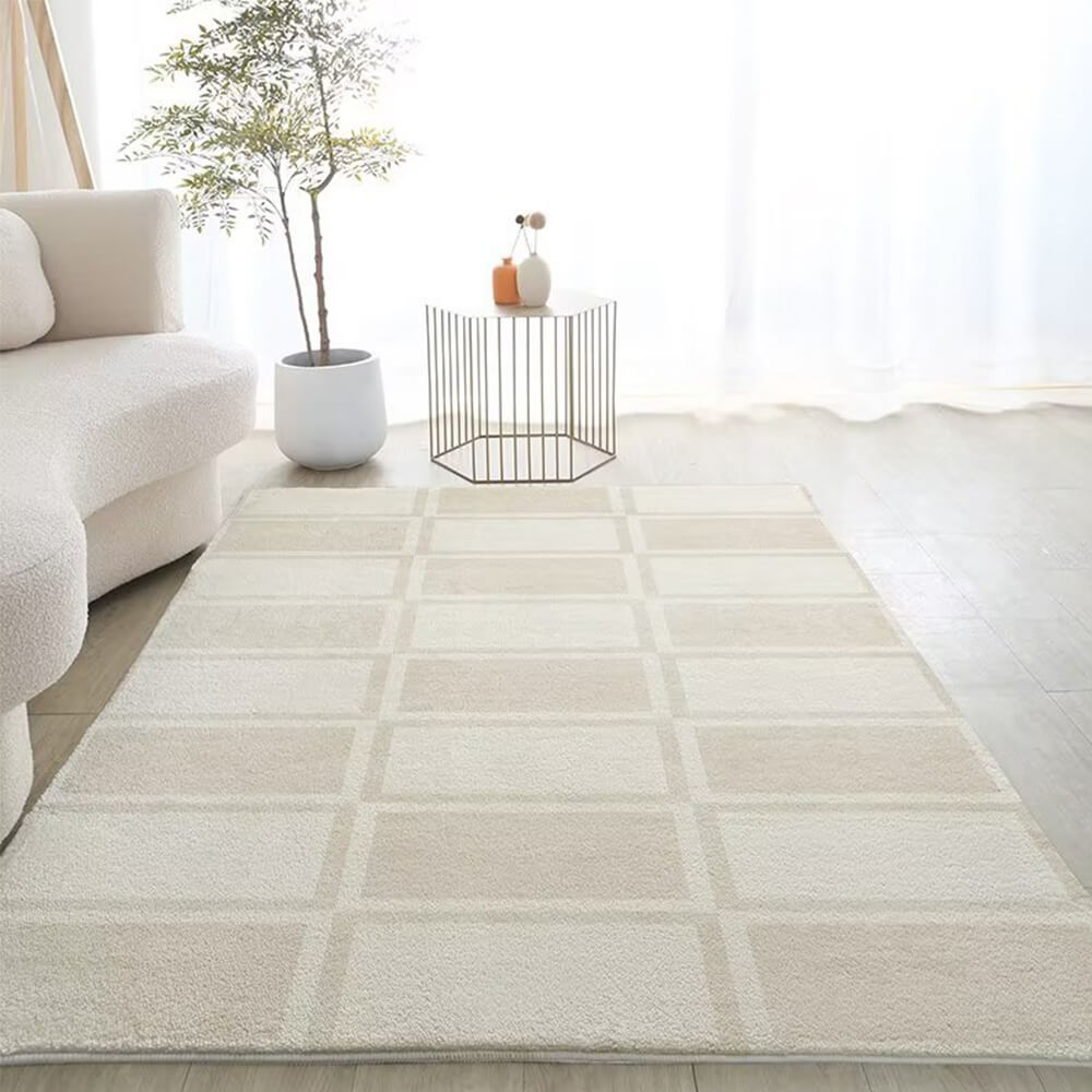 Plaid Simple Modern Style Faux Cashmere Home Rug