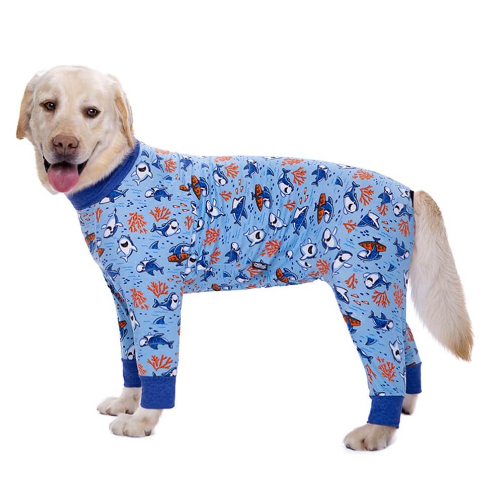 Large Dog Clothes: Thin Four-leg Full Belly Cover Four-legged Pajamas