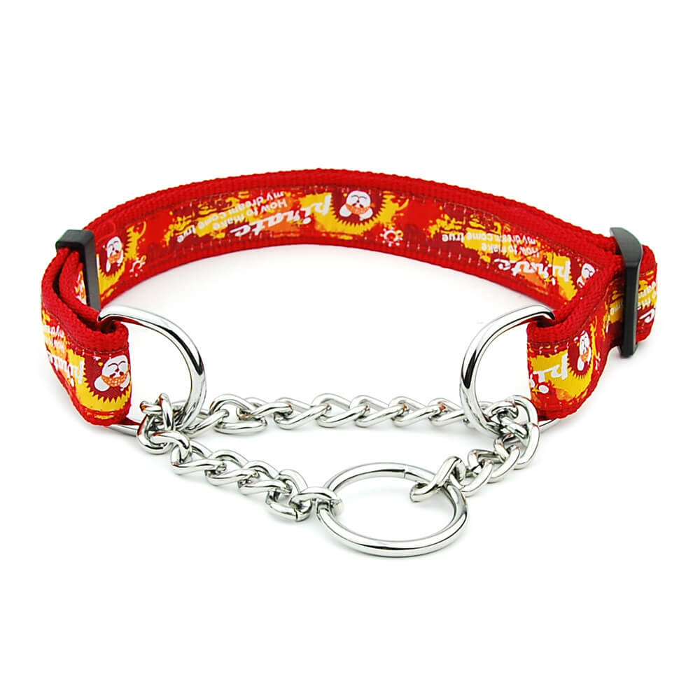 Collar para perro con cadena deslizante de nailon multicolor