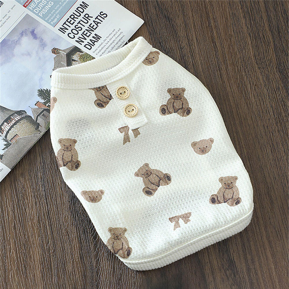 Adorable Teddy Print Dog Vest – Perfect for Indoor and Outdoor Wear