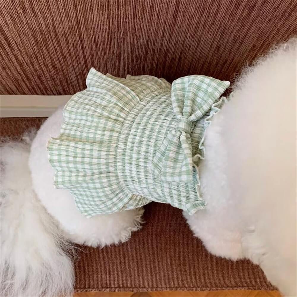 Gingham Bow Dog Dress – Lightweight and Perfect for Summer Days