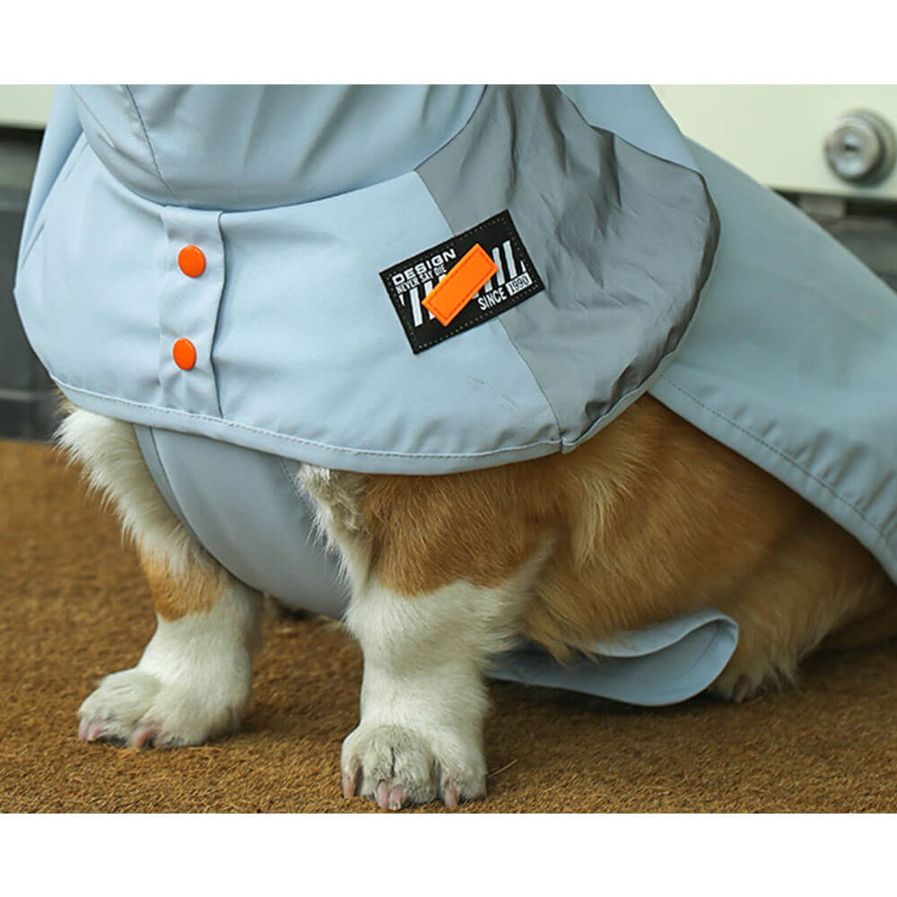 Puppy Full Bellyband Dog Raincoat - Transparent Large Brim for Maximum Protection