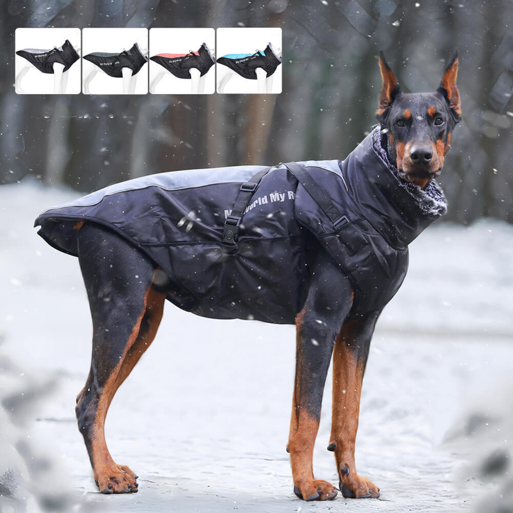 Reflective Windproof Winter Dog Coat - Ultimate Warmth and Safety for Large Dogs