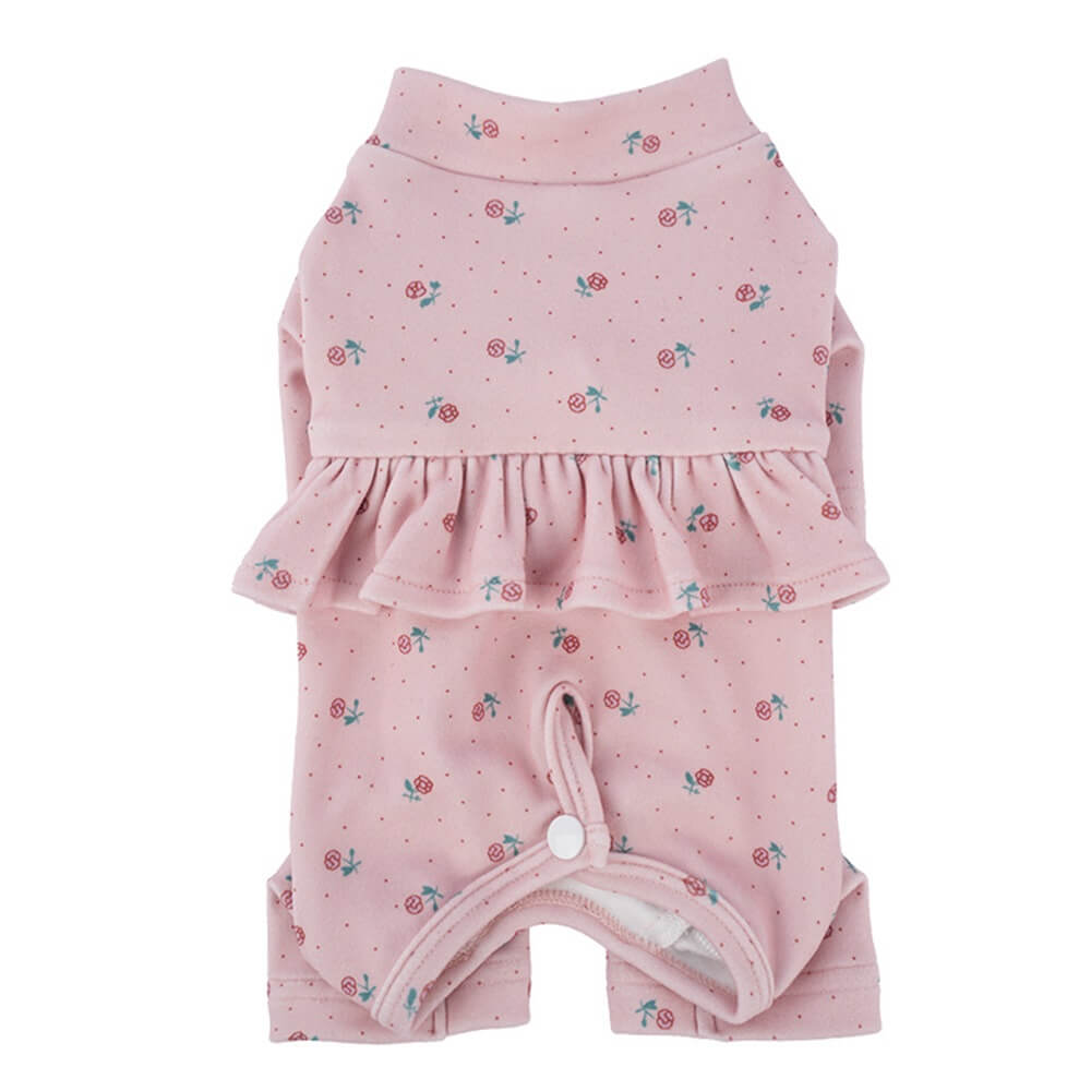 Floral Ruffle Dog Pajamas – Adorable and Cozy Sleepwear for Dogs