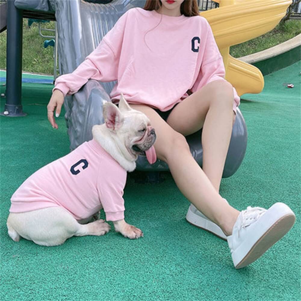 Ropa para mascotas Perro Estilo familiar Sudadera bordada con letras