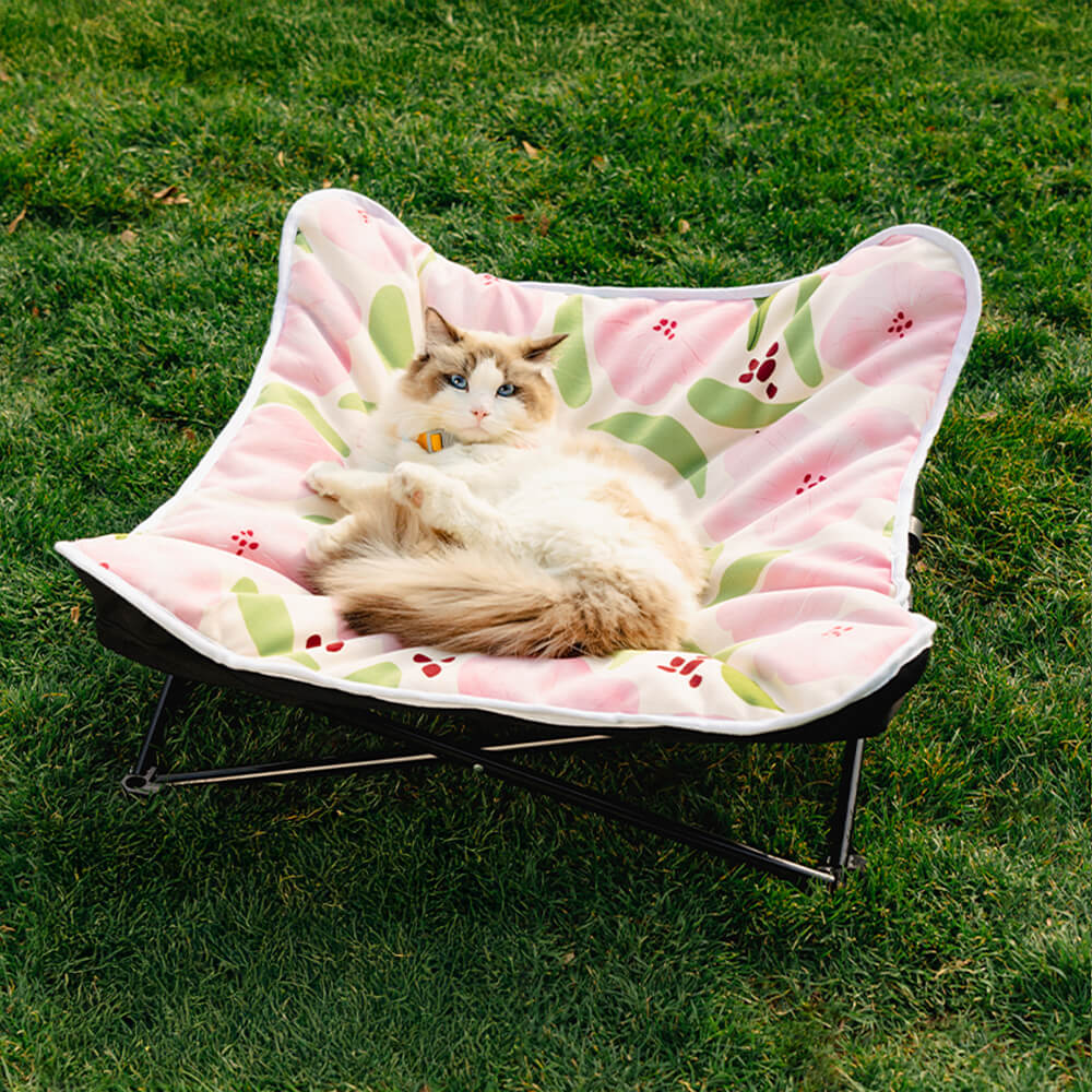 Floral Moisture-Proof Foldable Cat & Dog Camping Bed