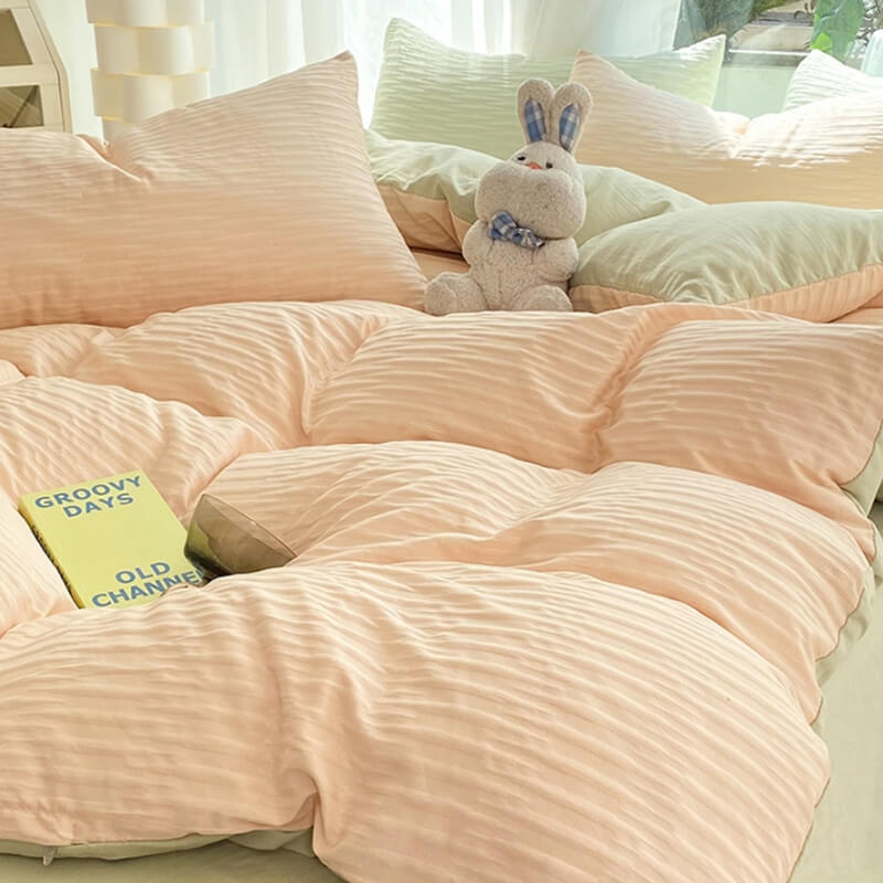 Seersucker sólido para todas las estaciones <tc>Color</tc> Juego de sábanas Comfort Bed