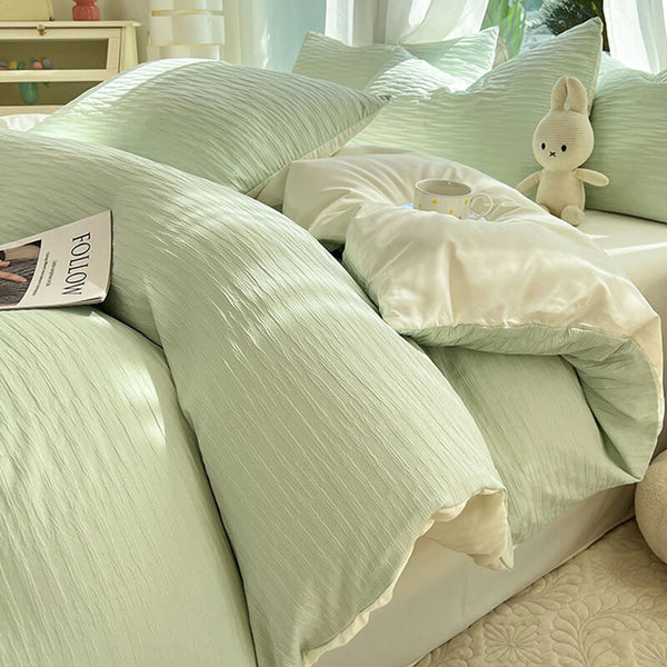 Seersucker sólido para todas las estaciones <tc>Color</tc> Juego de sábanas Comfort Bed