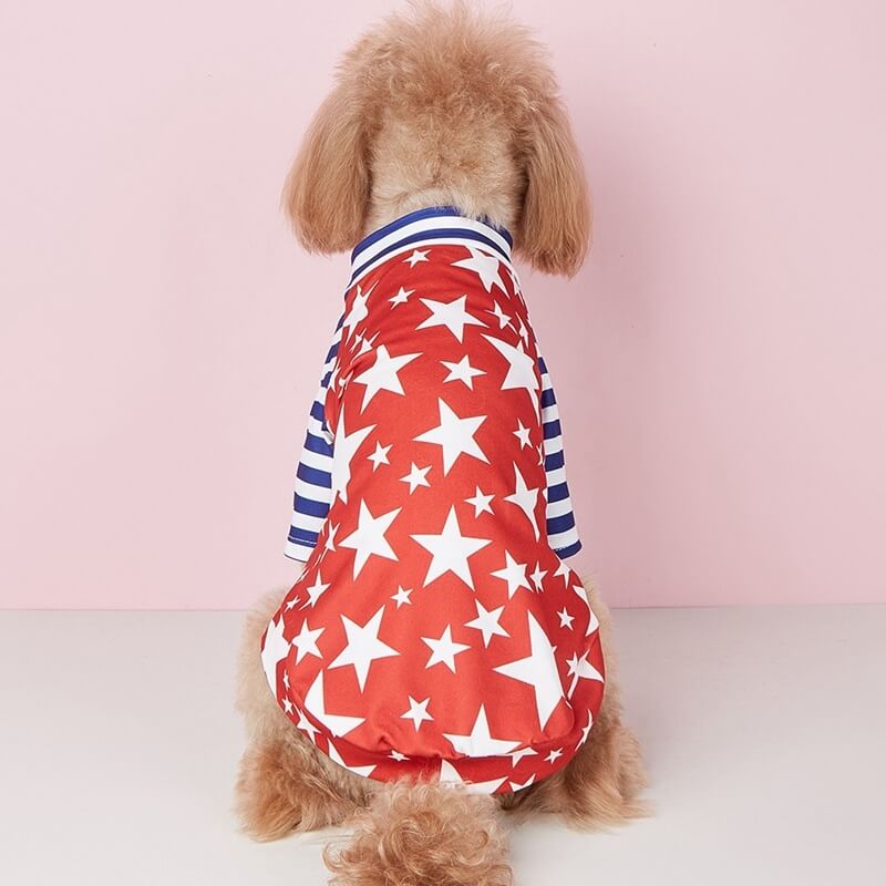 American Flag Dog Clothing Summer Two Legged Dog T-Shirt