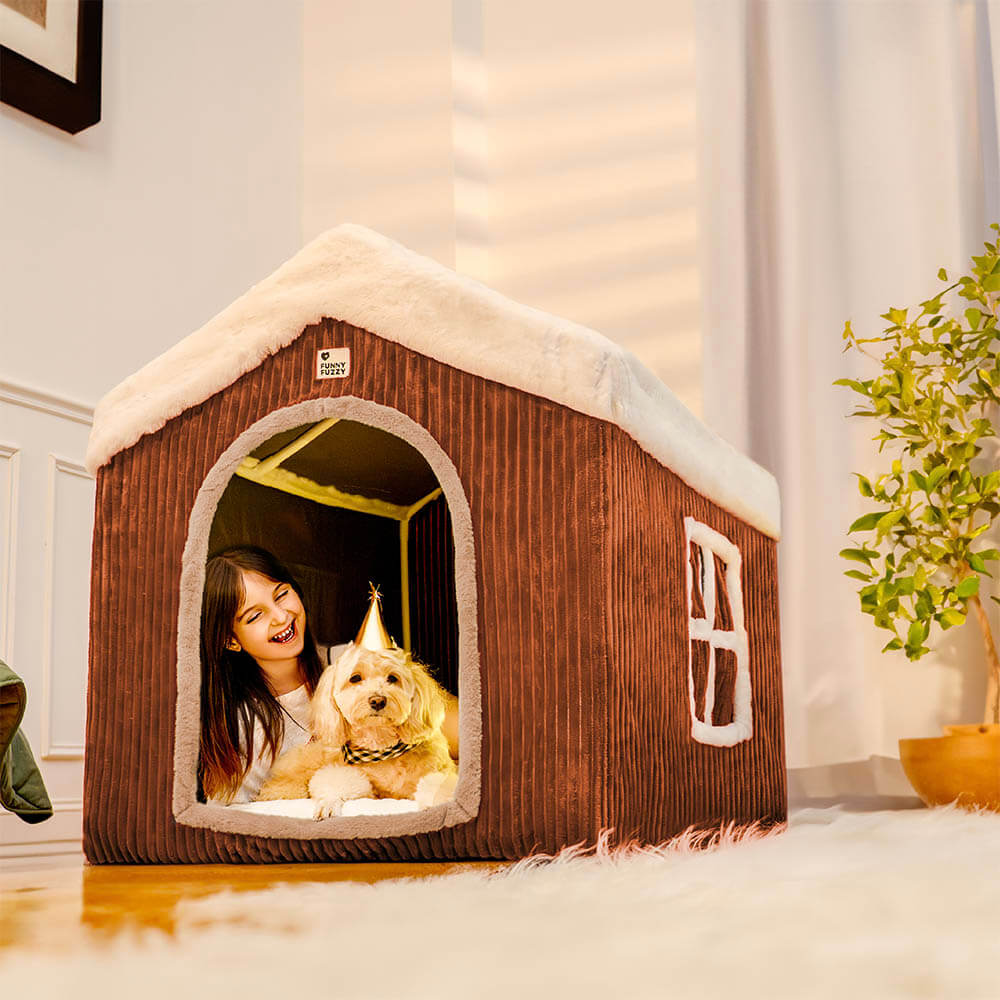 Lebkuchen-Schneehaus, Haustierzelt, abnehmbares großes Hundehaus