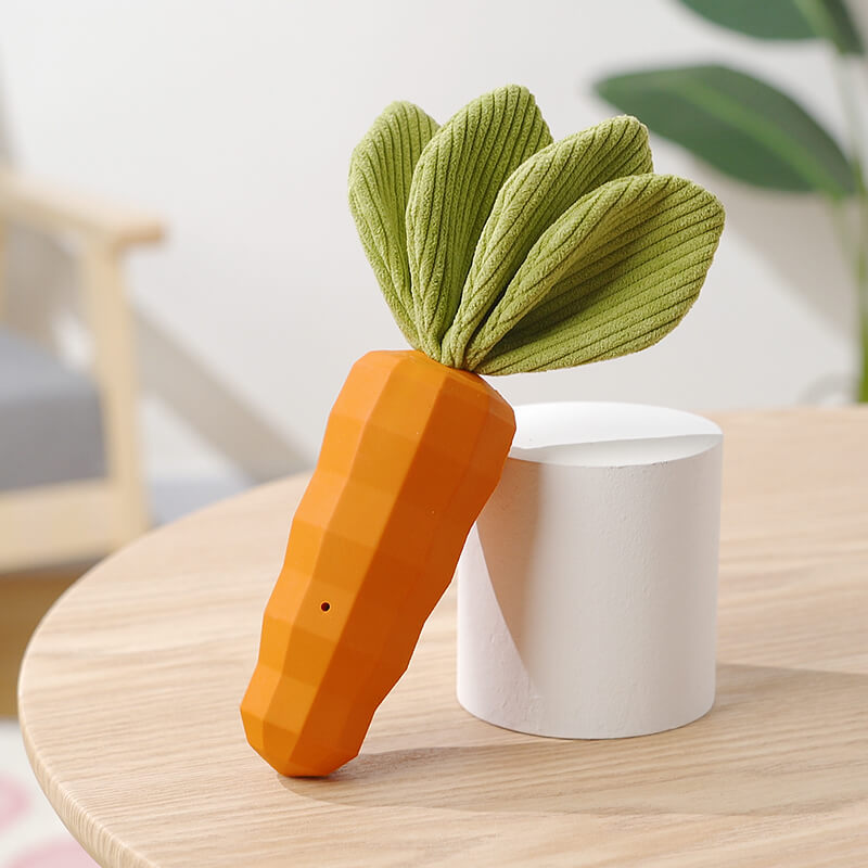 Karotten-Quietschspielzeug, langlebiges Kauspielzeug für Hunde