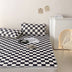 Checkerboard Latex Ice Silk Bedding Fitted Sheet Mattress Cover