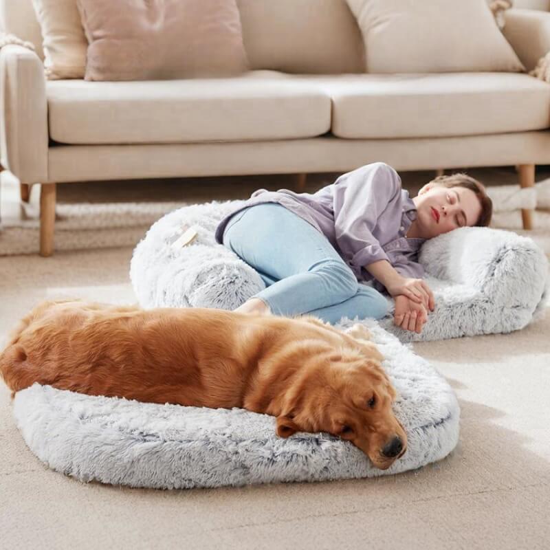 Chic Plush Large Dog Bed Foldable Human Dog Bed