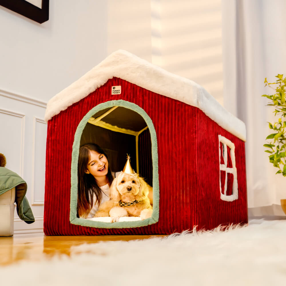 Lebkuchen-Schneehaus, Haustierzelt, abnehmbares großes Hundehaus